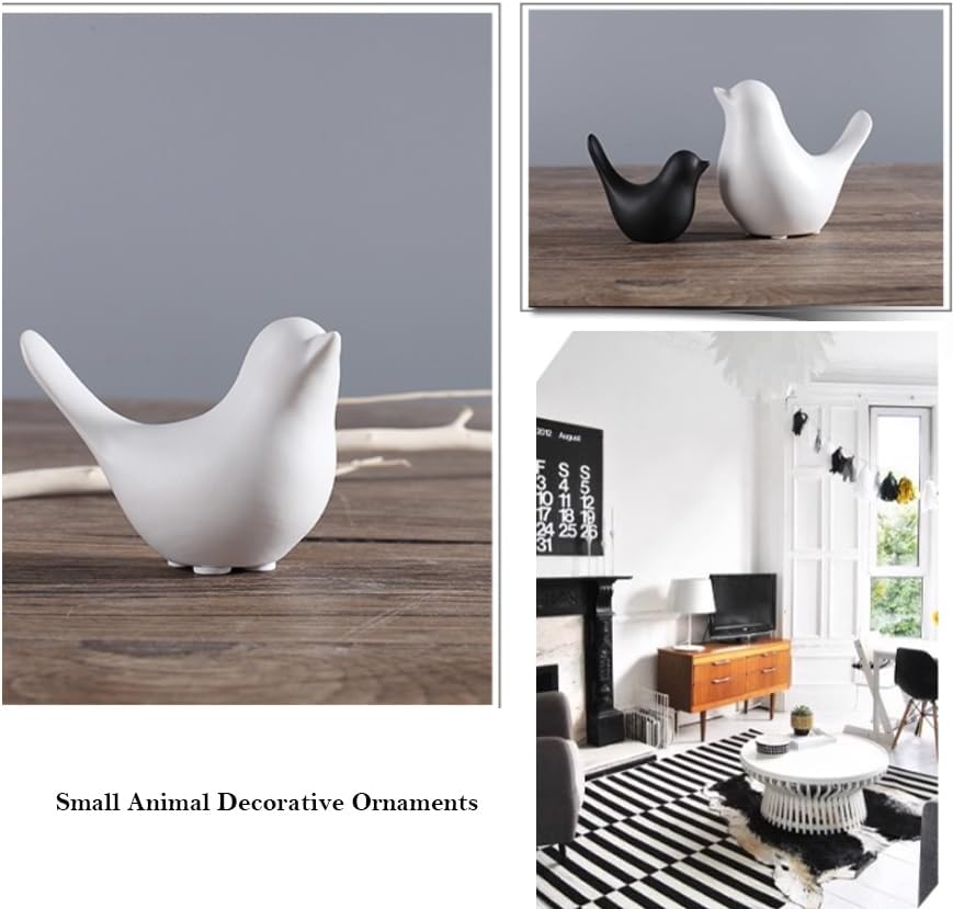Small Animal Statues Home Decor Modern Style White Decorative Ornaments for Living Room, Bedroom, Office Desktop, Cabinets