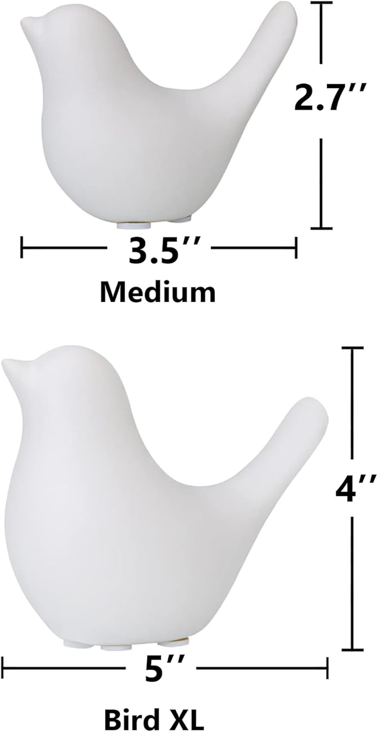 Small Animal Statues Home Decor Modern Style White Decorative Ornaments for Living Room, Bedroom, Office Desktop, Cabinets