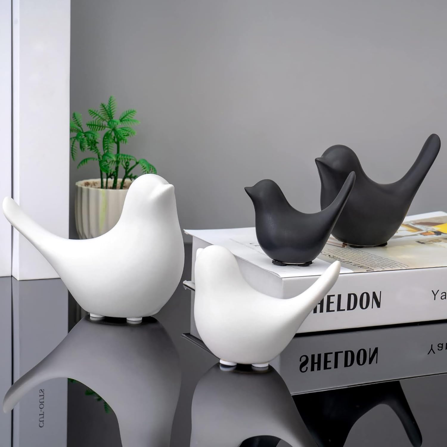 Small Animal Statues Home Decor Modern Style White Decorative Ornaments for Living Room, Bedroom, Office Desktop, Cabinets