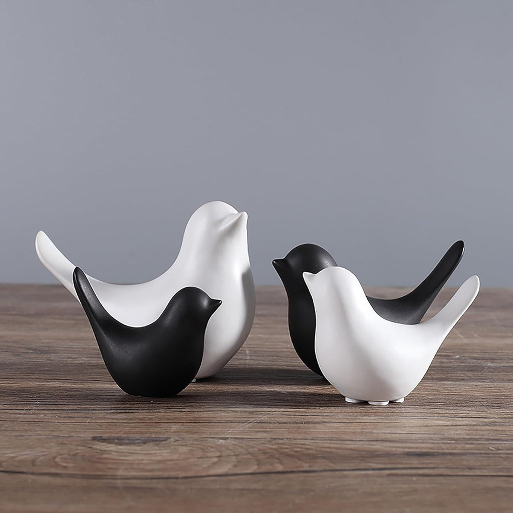 Small Animal Statues Home Decor Modern Style White Decorative Ornaments for Living Room, Bedroom, Office Desktop, Cabinets